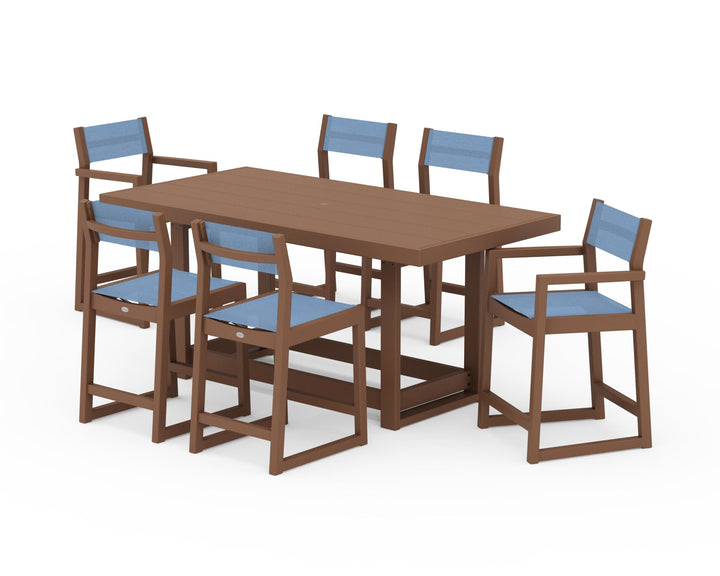 POLYWOOD® EDGE Sling 7-Piece Counter Table Set