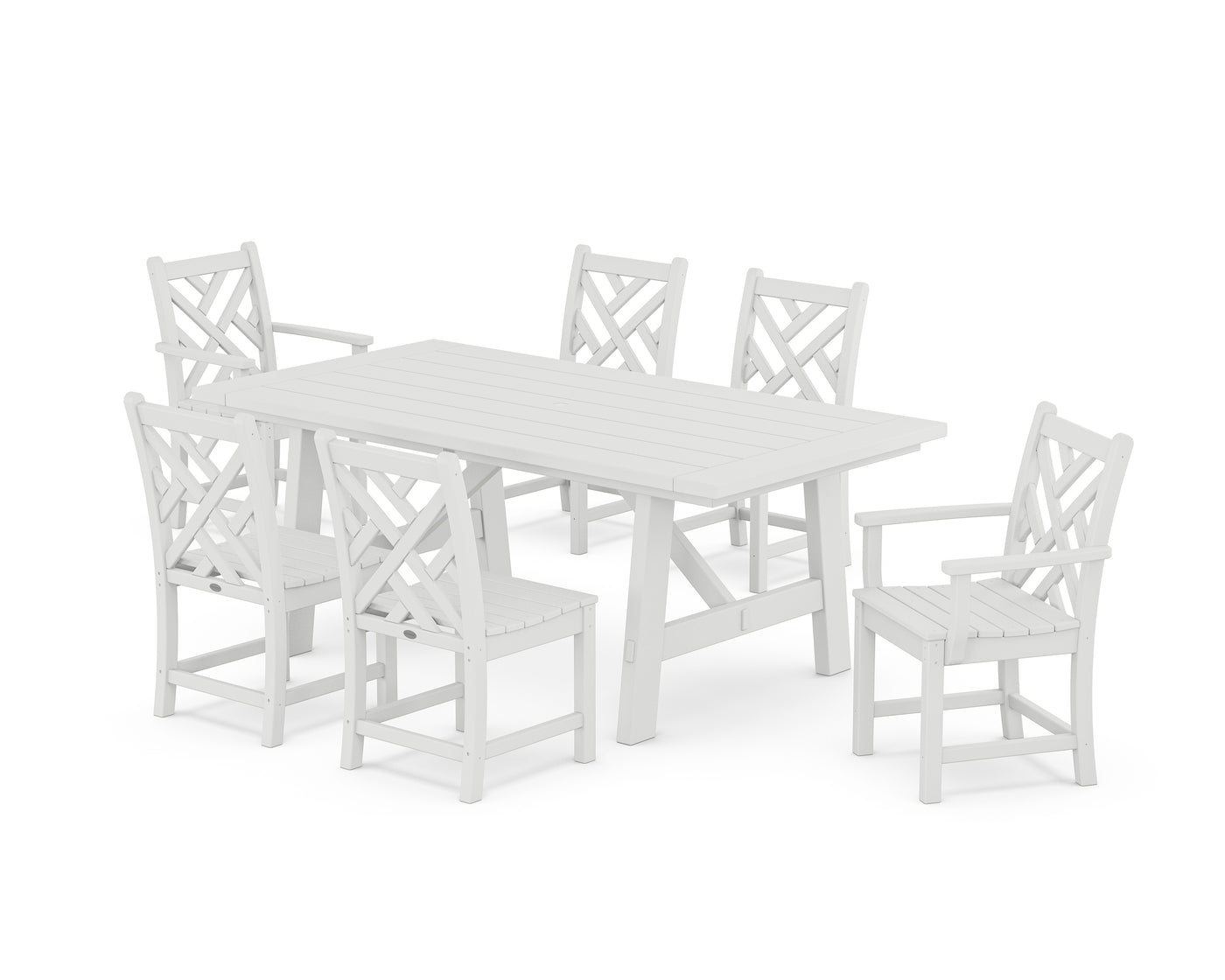 Chippendale 7-Piece Rustic Farmhouse Dining Set