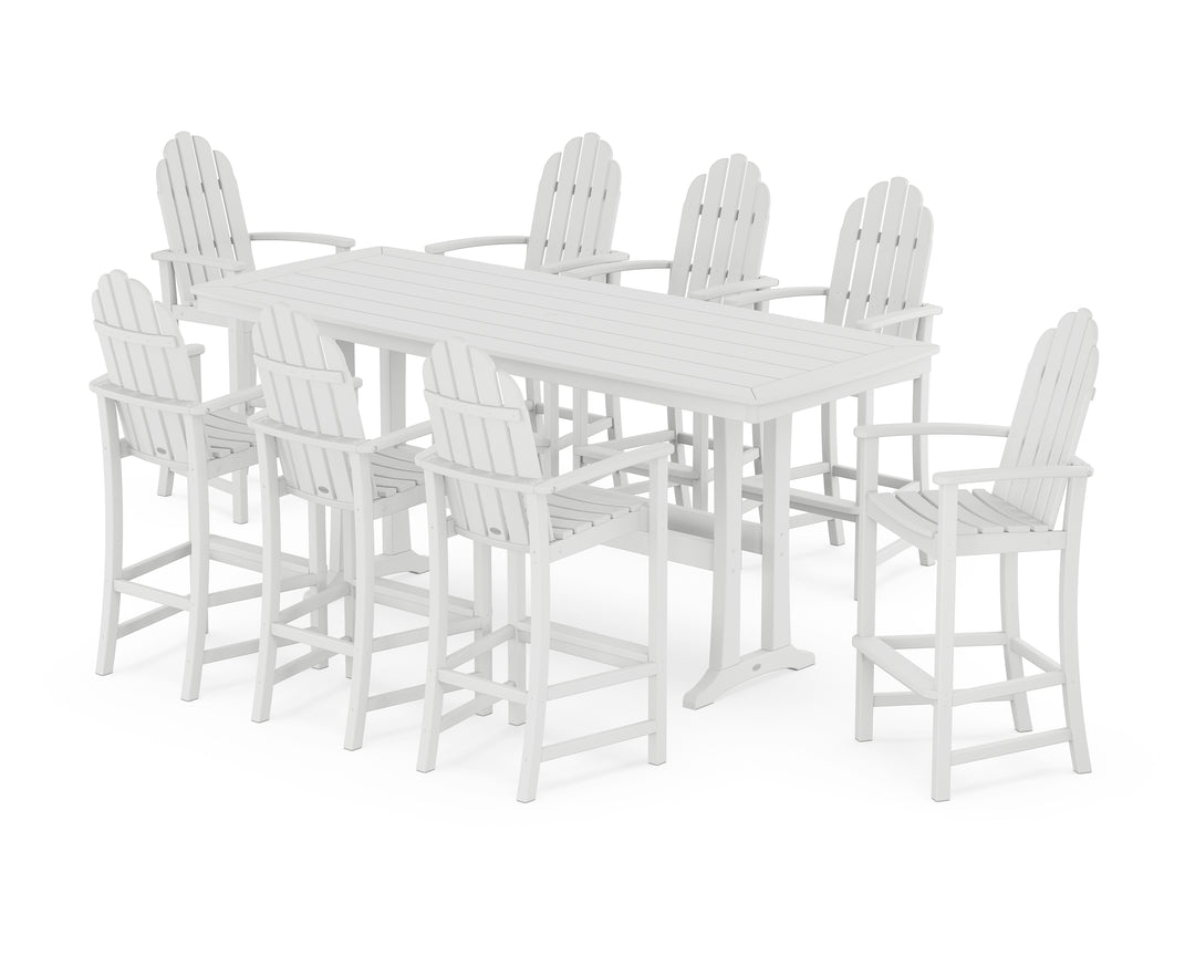 POLYWOOD® Classic Adirondack 9-Piece Bar Set with Trestle Legs