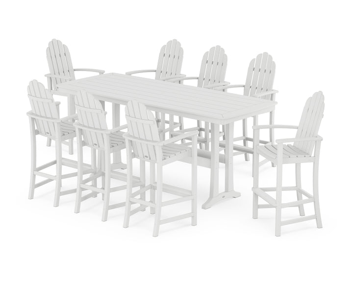 POLYWOOD® Classic Adirondack 9-Piece Bar Set with Trestle Legs