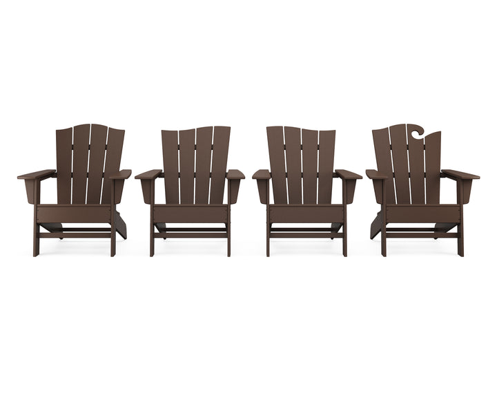POLYWOOD® Wave Collection 4-Piece Adirondack Chair Set
