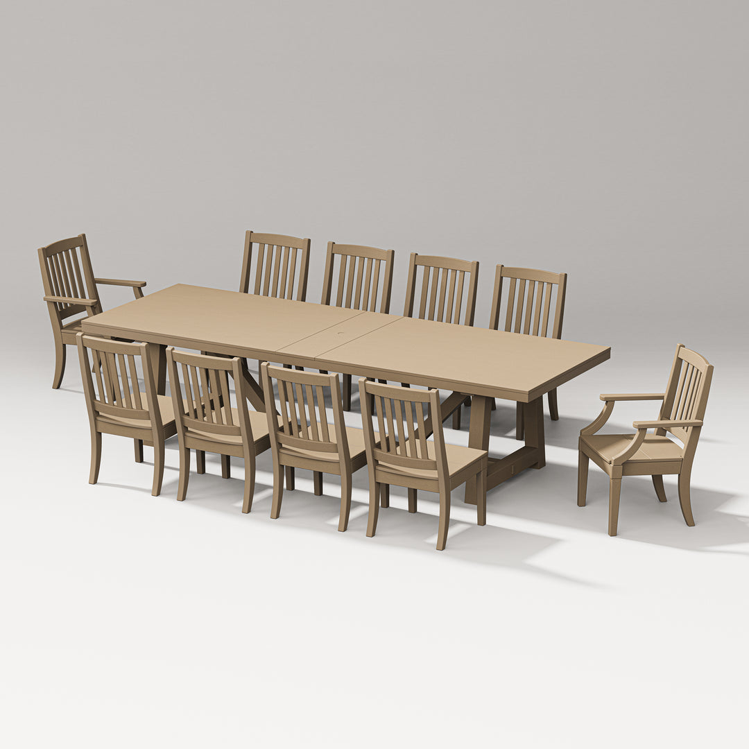 PW Designer Series Estate 11-Piece A-Frame Table Dining Set