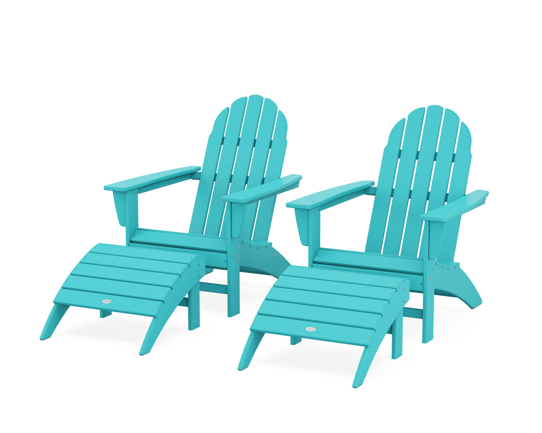 POLYWOOD® Vineyard Adirondack Chair 4-Piece Set with Ottomans