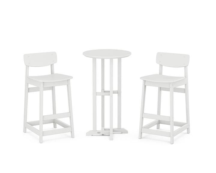 POLYWOOD® Modern Studio Urban Lowback Bar Chair 3-Piece Bistro Set