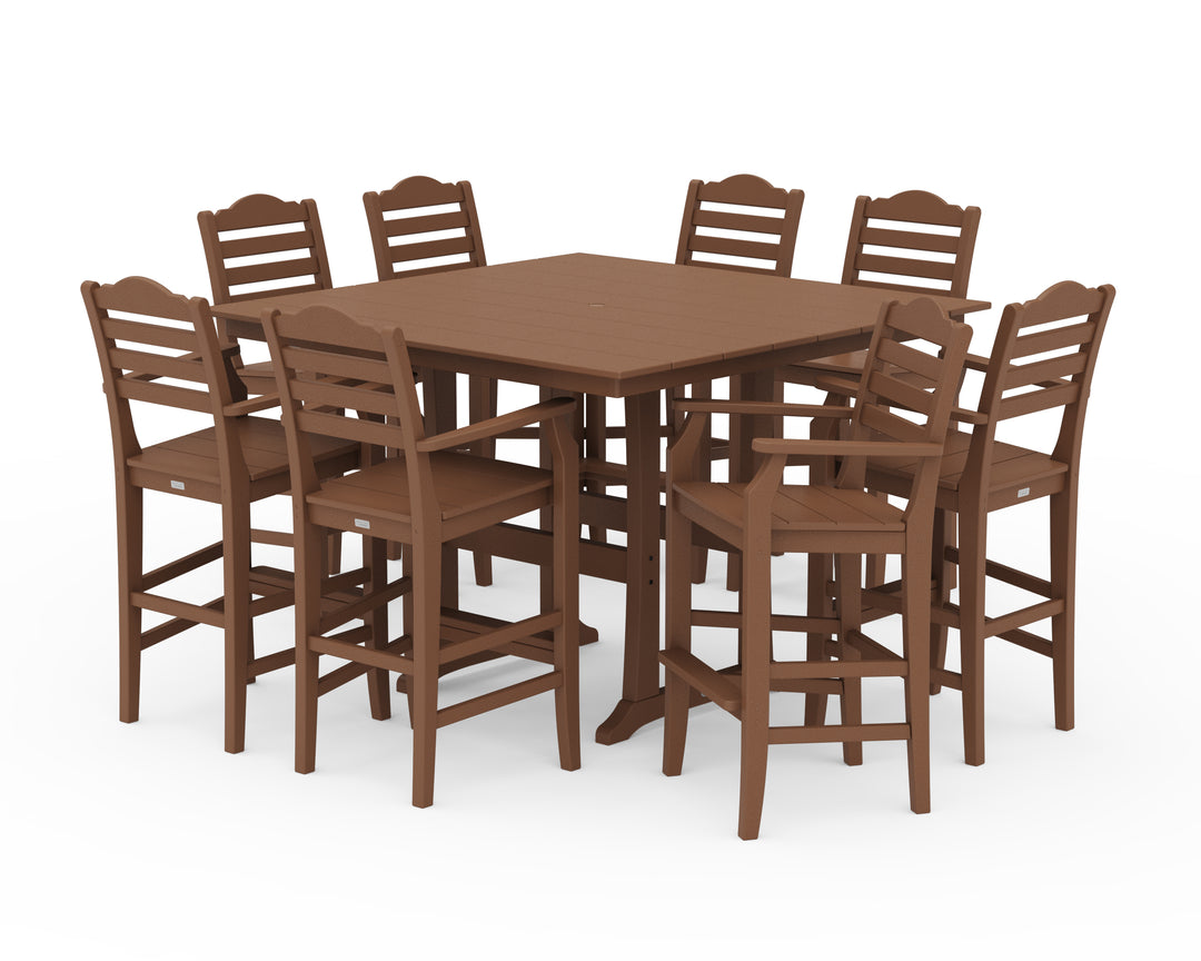 Draper James™ by  POLYWOOD® Savannah 9-Piece Square Farmhouse Bar Set with Trestle Legs