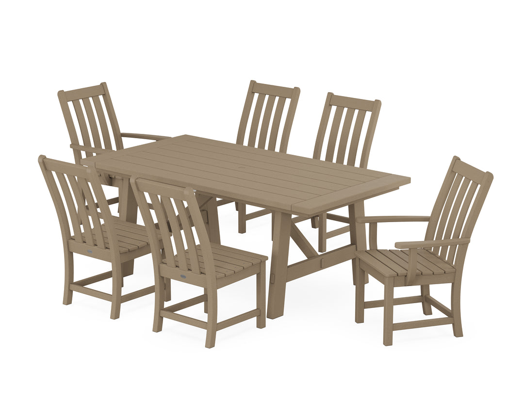POLYWOOD® Vineyard 7-Piece Rustic Farmhouse Dining Set