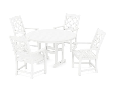 Chinoiserie 5-Piece Round Farmhouse Dining Set