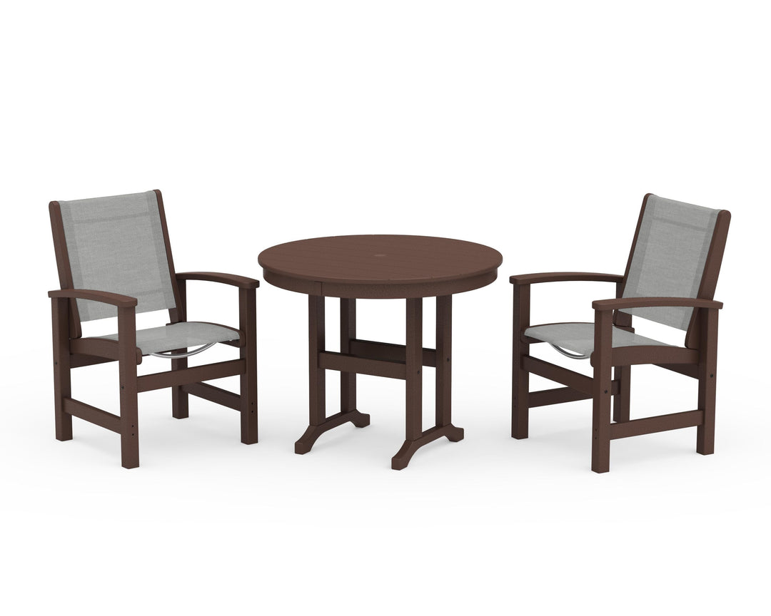 POLYWOOD® Coastal 3-Piece Round Dining Set