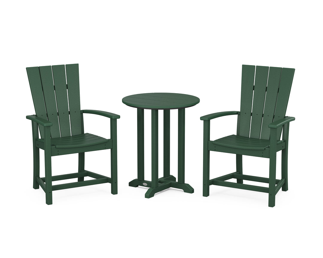 POLYWOOD® Quattro 3-Piece Round Farmhouse Bistro Dining Set