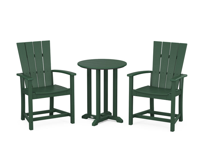 POLYWOOD® Quattro 3-Piece Round Farmhouse Bistro Dining Set