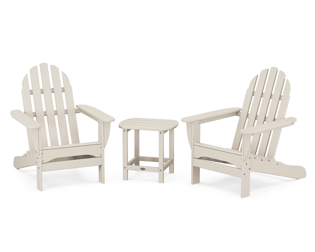 POLYWOOD® Classic Adirondack 3-Piece Set with South Beach 18" Side Table