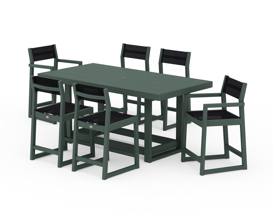 POLYWOOD® EDGE Sling 7-Piece Counter Table Set