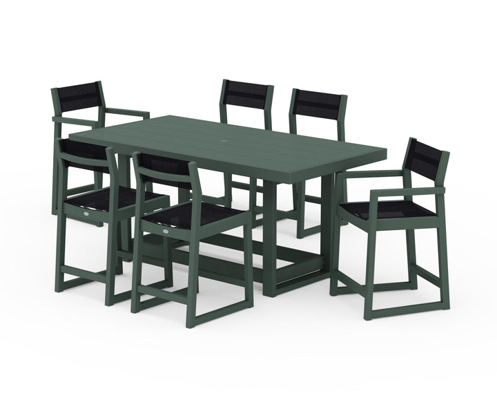 POLYWOOD® EDGE Sling 7-Piece Counter Table Set