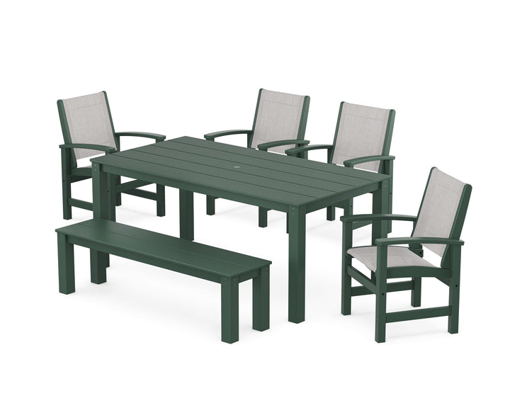 POLYWOOD® Coastal 6-Piece Parsons Dining Set with Bench