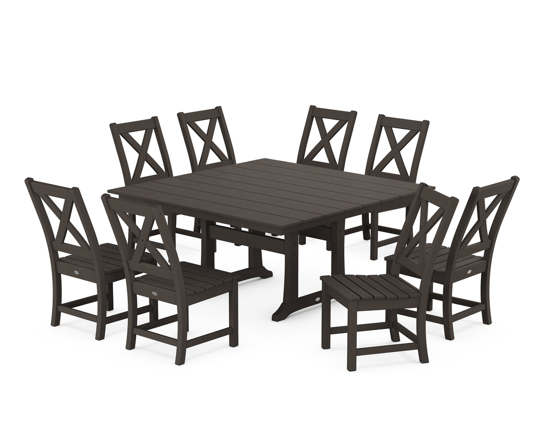 POLYWOOD® Braxton Side Chair 9-Piece Farmhouse Dining Set