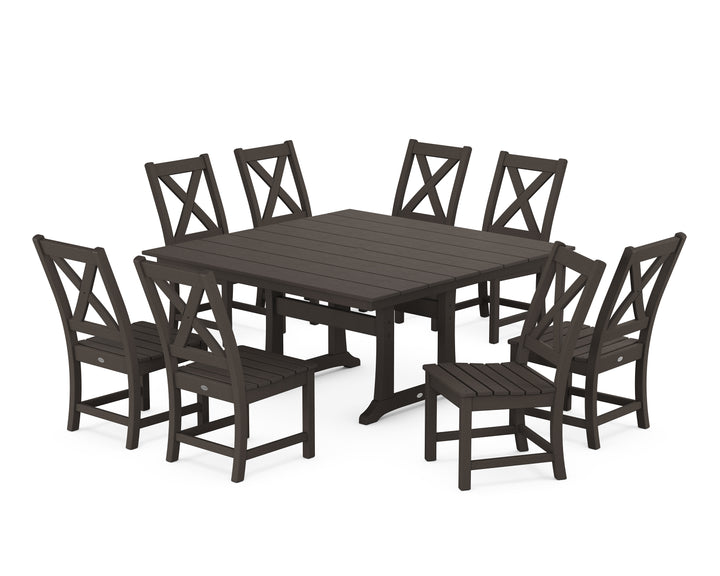 POLYWOOD® Braxton Side Chair 9-Piece Farmhouse Dining Set