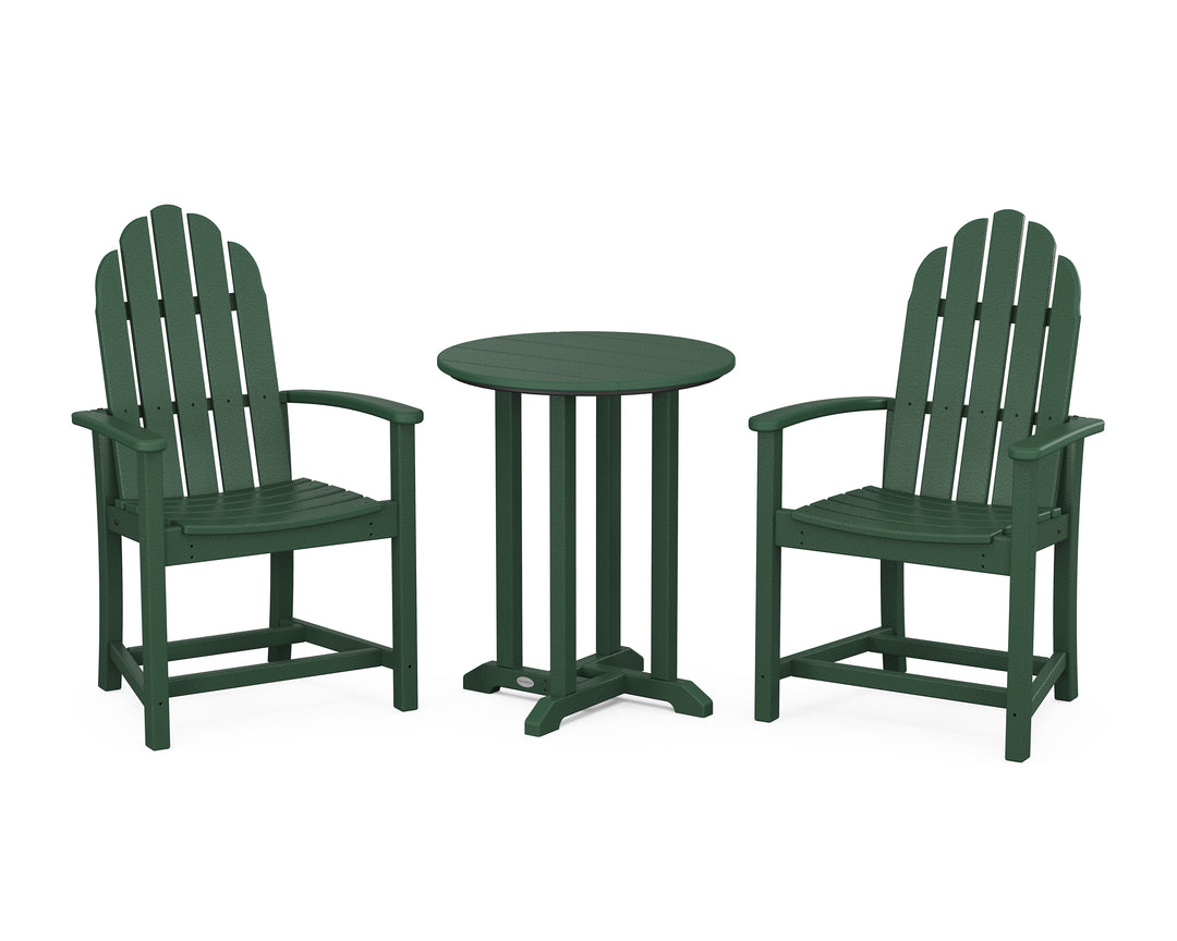 POLYWOOD® Classic Adirondack 3-Piece Round Bistro Dining Set
