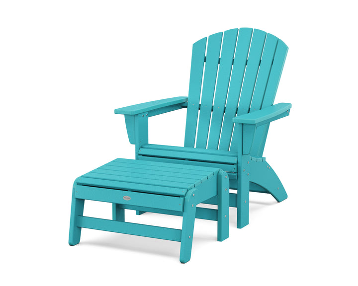 POLYWOOD® Nautical Grand Adirondack Chair with Ottoman