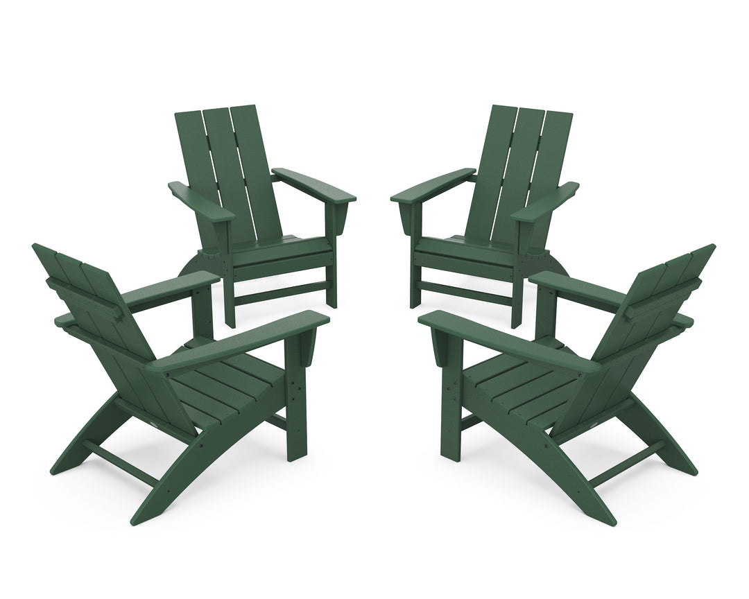 POLYWOOD® 4-Piece Modern Adirondack Chair Conversation Set