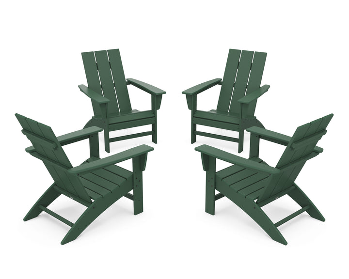 POLYWOOD® 4-Piece Modern Adirondack Chair Conversation Set