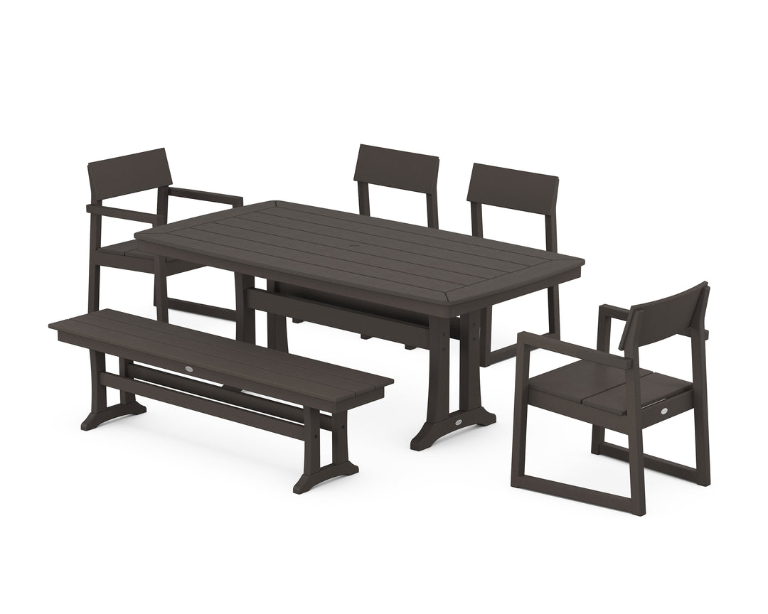 POLYWOOD® EDGE 6-Piece Dining Set with Trestle Legs