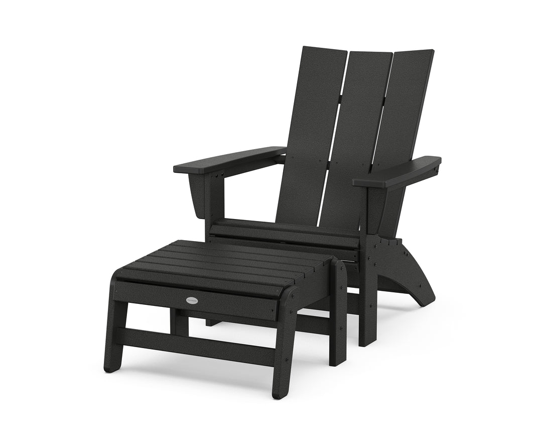 POLYWOOD® Modern Grand Adirondack Chair with Ottoman