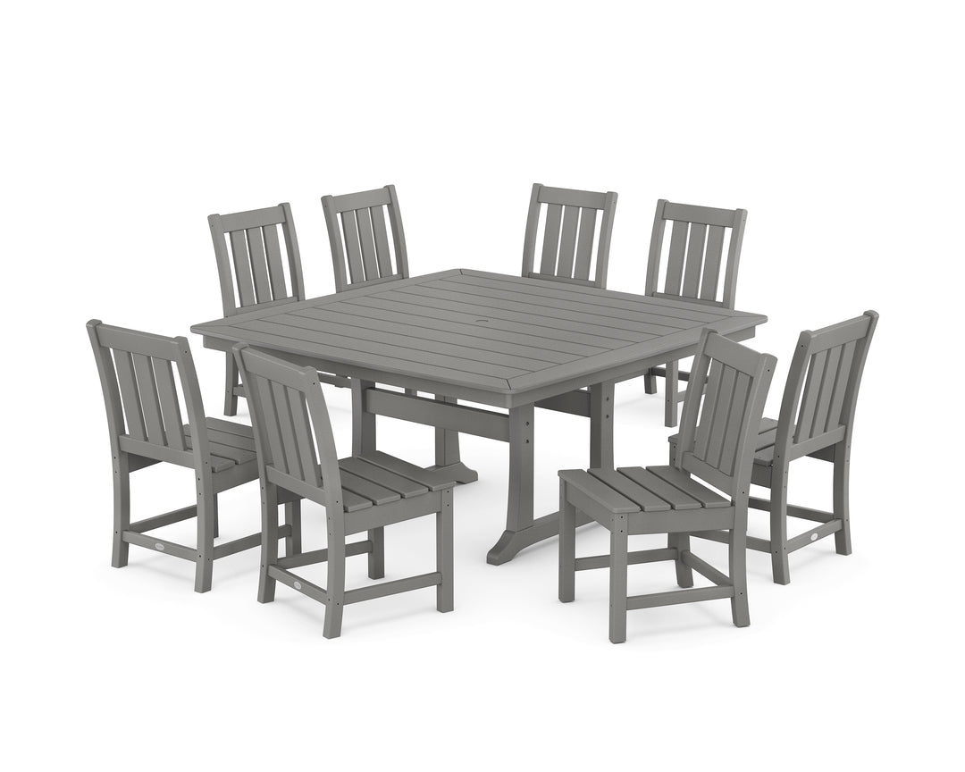 POLYWOOD® Oxford Side Chair 9-Piece Square Dining Set with Trestle Legs