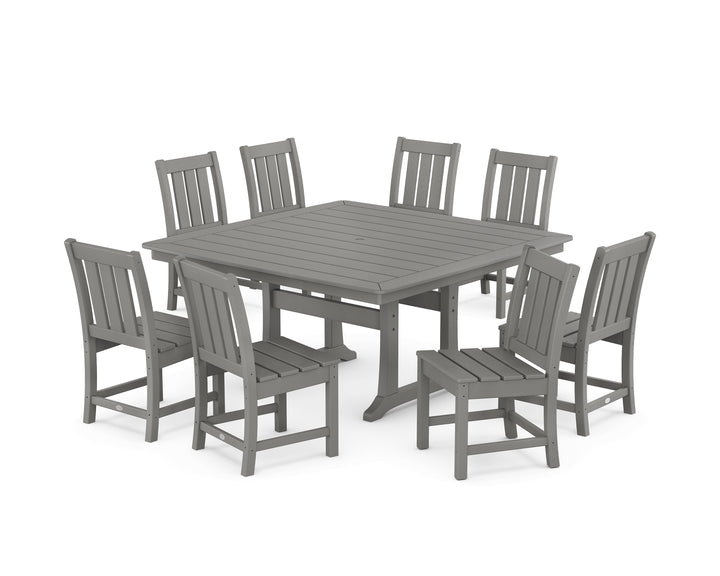 POLYWOOD® Oxford Side Chair 9-Piece Square Dining Set with Trestle Legs