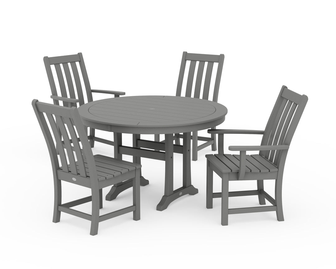 POLYWOOD® Vineyard 5-Piece Nautical Trestle Dining Set