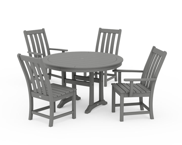 POLYWOOD® Vineyard 5-Piece Nautical Trestle Dining Set