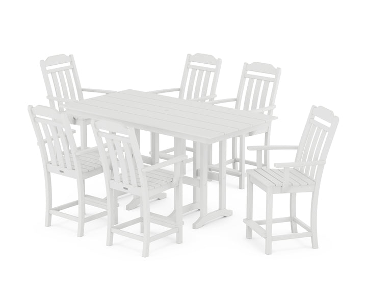 Country Living Cottage Arm Chair 7-Piece Farmhouse Counter Set