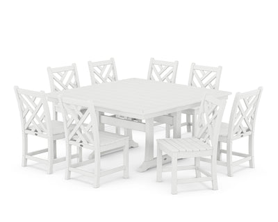 Chippendale 9-Piece Nautical Trestle Dining Set