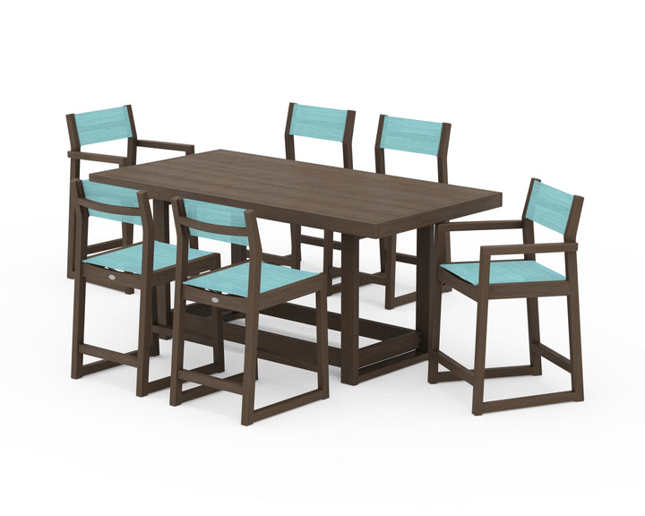 POLYWOOD® EDGE Sling 7-Piece Counter Table Set