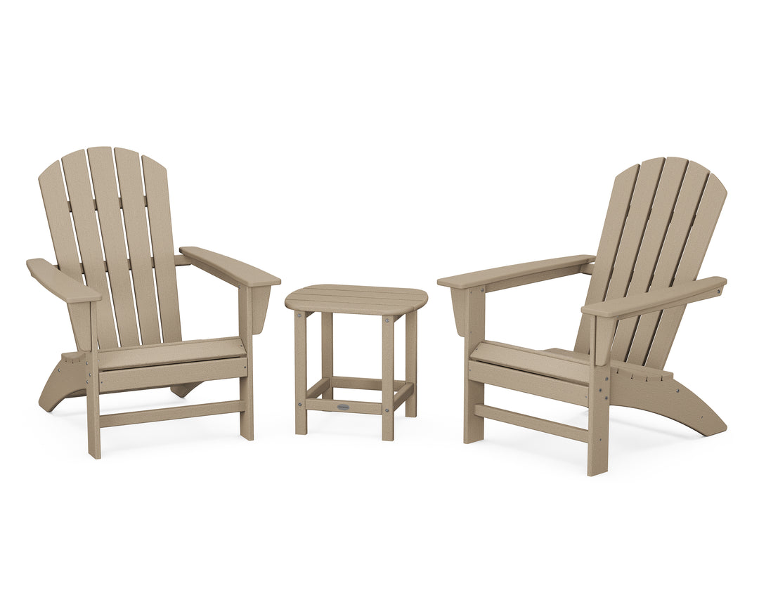 POLYWOOD® Nautical 3-Piece Adirondack Set with South Beach 18" Side Table