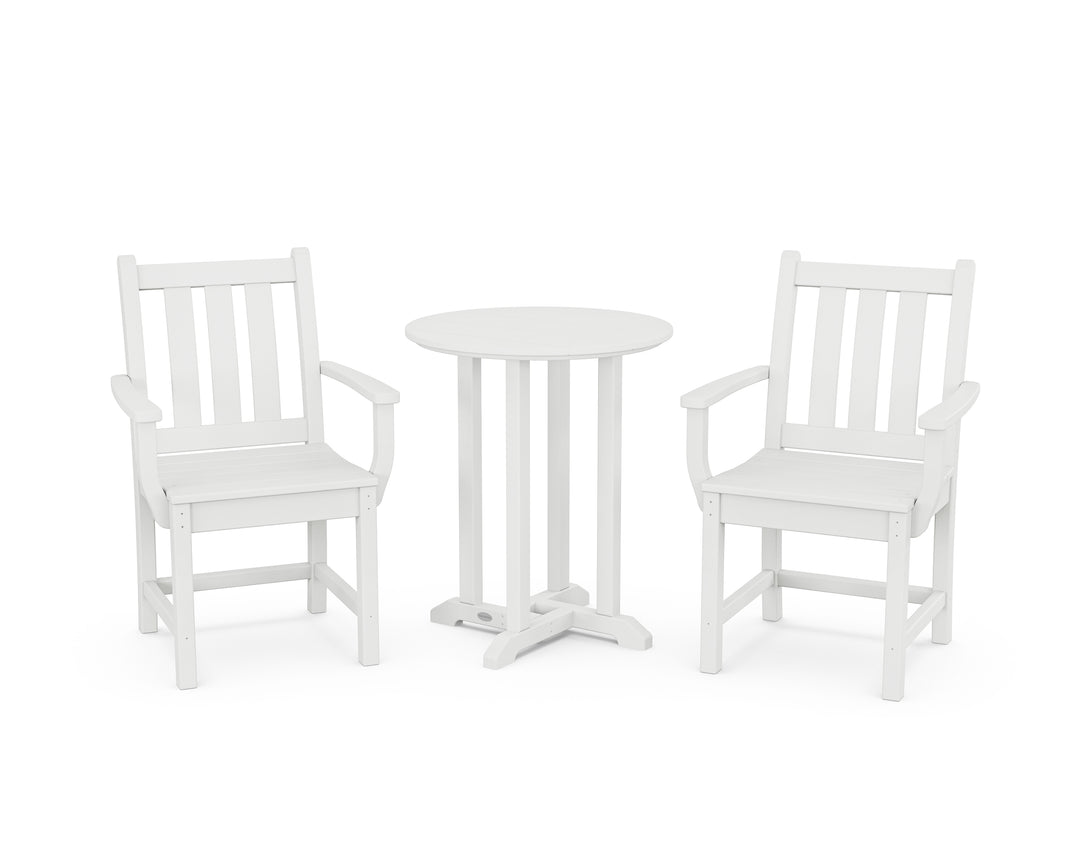 POLYWOOD® Traditional Garden 3-Piece Round Bistro Dining Set