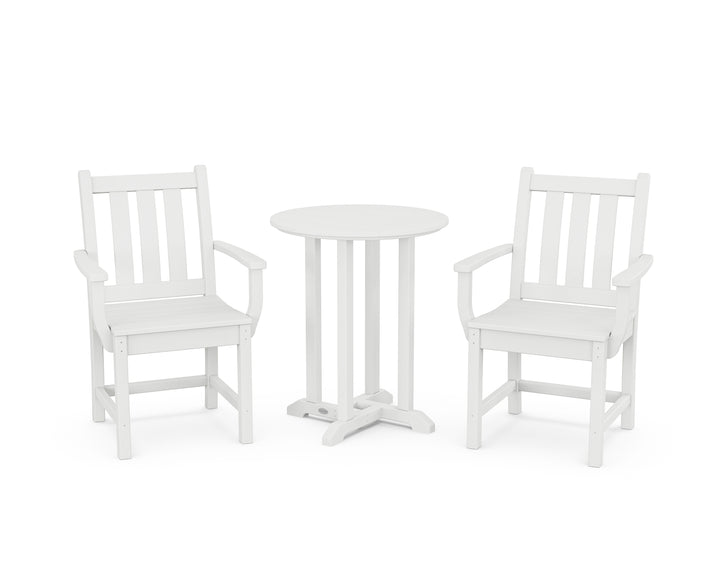 POLYWOOD® Traditional Garden 3-Piece Round Bistro Dining Set