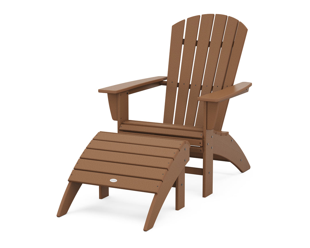 POLYWOOD® Nautical Curveback Adirondack Chair 2-Piece Set with Ottoman
