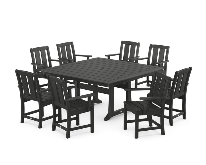 POLYWOOD® Mission 9-Piece Square Dining Set with Trestle Legs