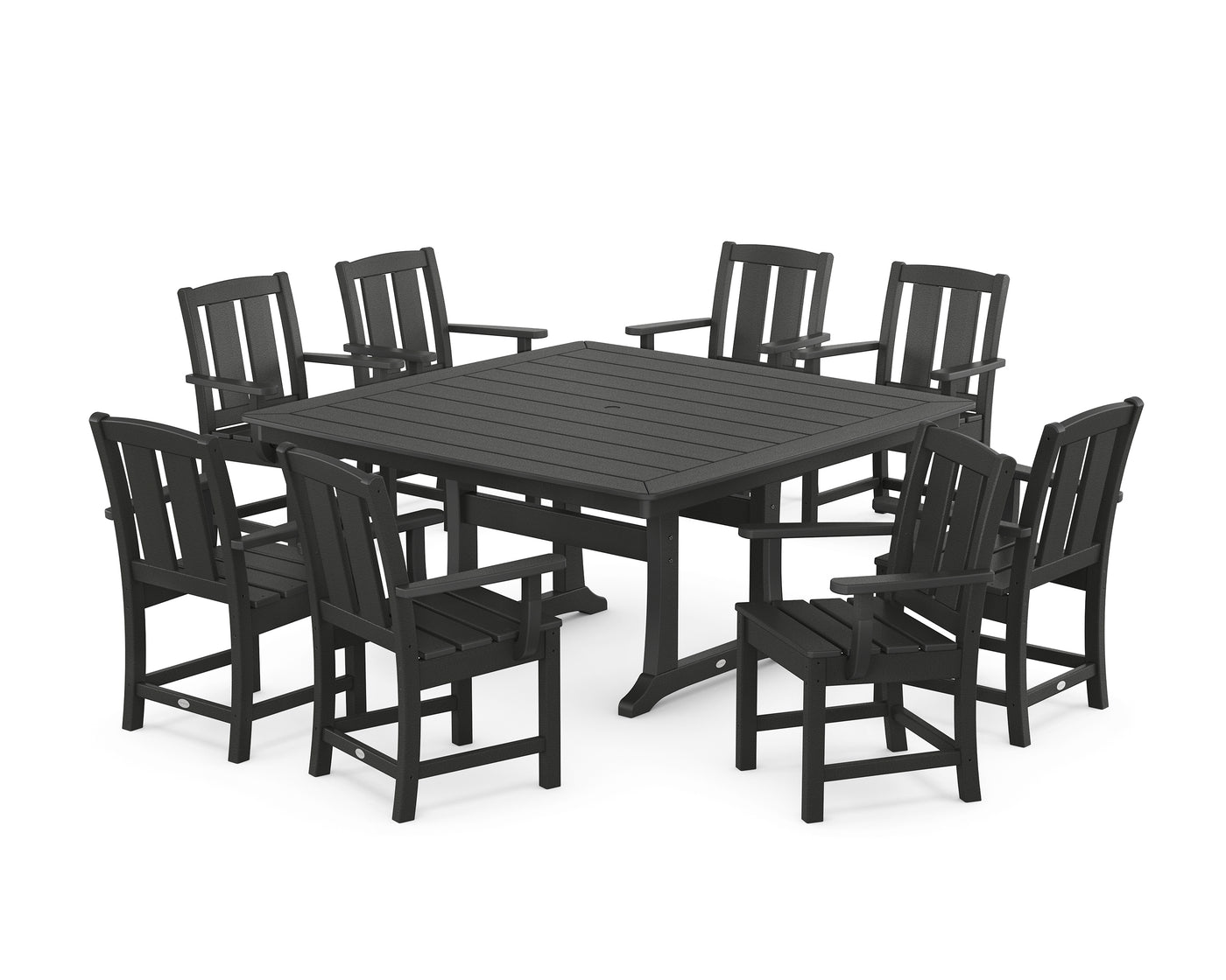 Mission 9-Piece Square Dining Set with Trestle Legs