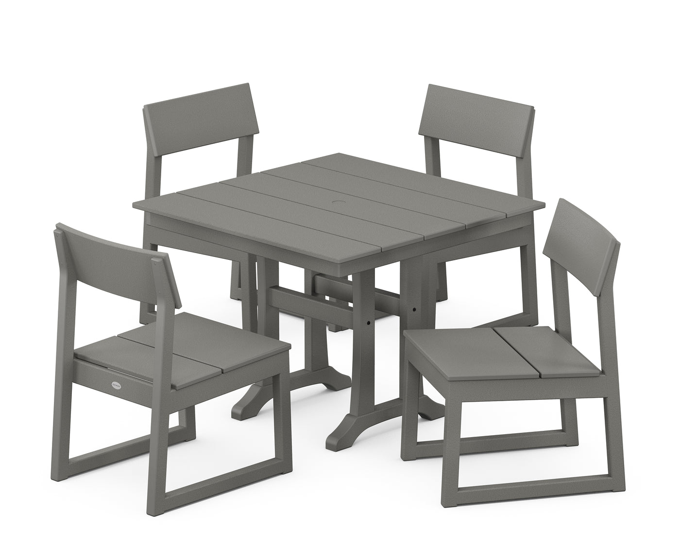 EDGE 5-Piece Farmhouse Trestle Side Chair Dining Set