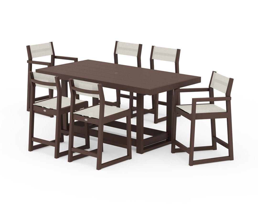 POLYWOOD® EDGE Sling 7-Piece Counter Table Set