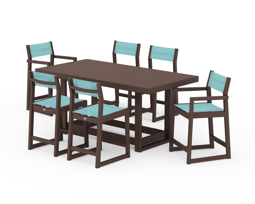 POLYWOOD® EDGE Sling 7-Piece Counter Table Set