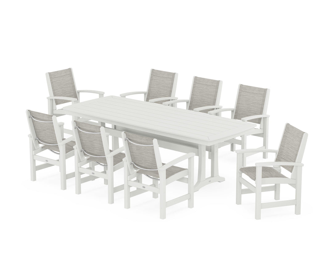 POLYWOOD® Coastal 9-Piece Dining Set with Trestle Legs