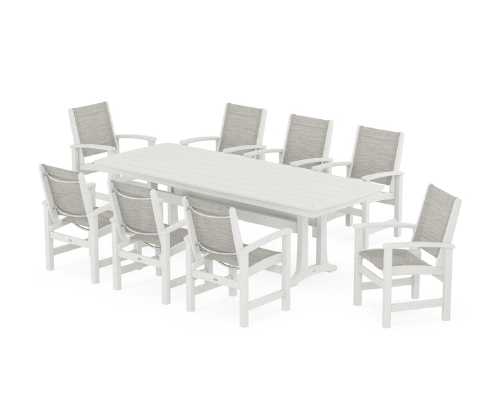 POLYWOOD® Coastal 9-Piece Dining Set with Trestle Legs