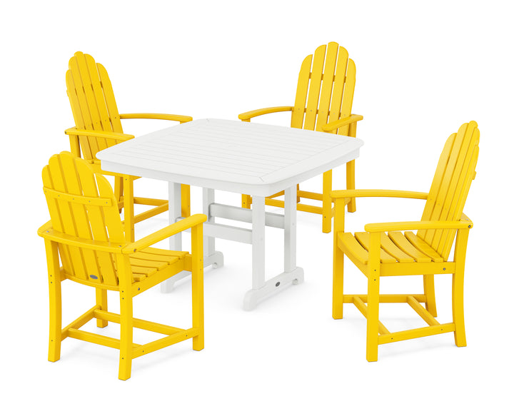 POLYWOOD® Classic Adirondack 5-Piece Dining Set with Trestle Legs