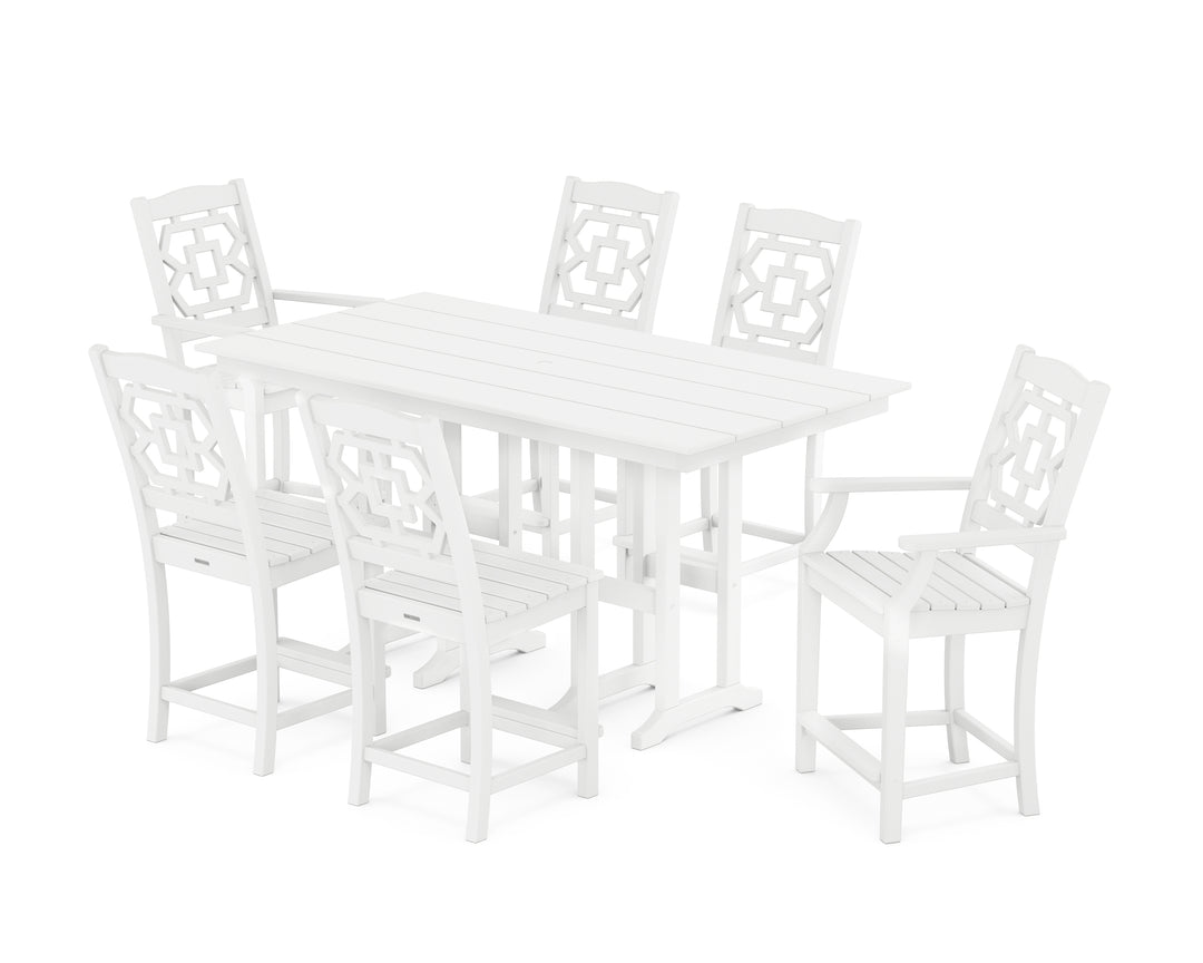 Martha Stewart by POLYWOOD® Chinoiserie 7-Piece Farmhouse Counter Set