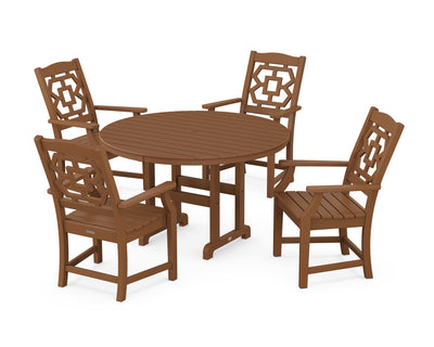 Chinoiserie 5-Piece Round Farmhouse Dining Set