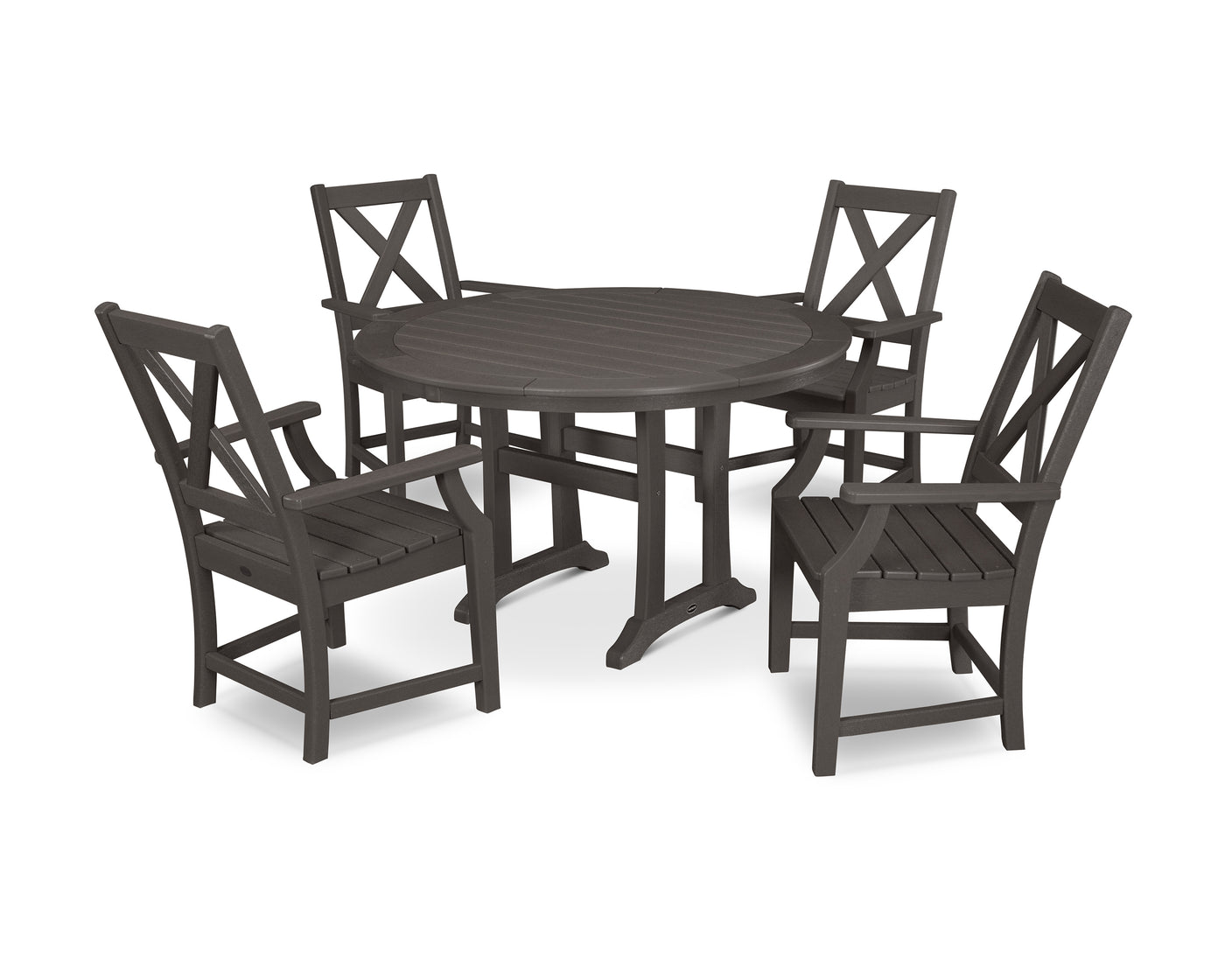 Braxton 5-Piece Nautical Trestle Arm Chair Dining Set