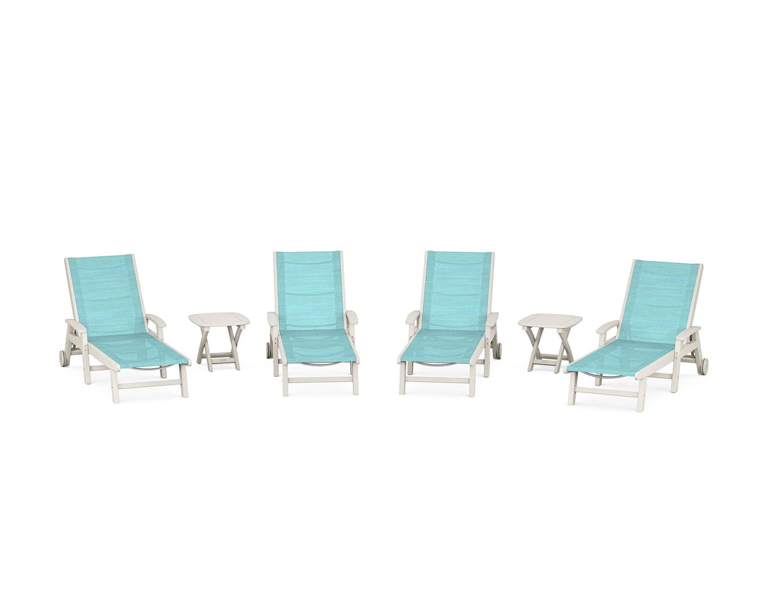POLYWOOD® Coastal Chaise 6-Piece Set with Wheels