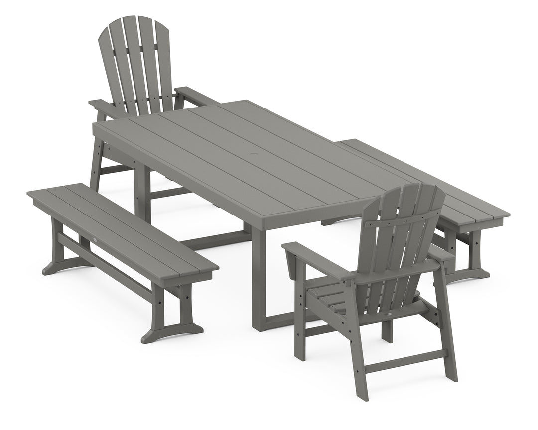 POLYWOOD® South Beach 5-Piece Dining Set with Benches
